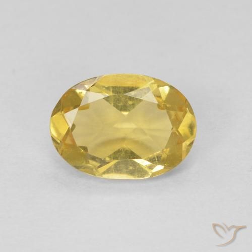 0.73 ct Yellow Beryl Stone, Natural Beryl in Oval Facet Shape for Sale
