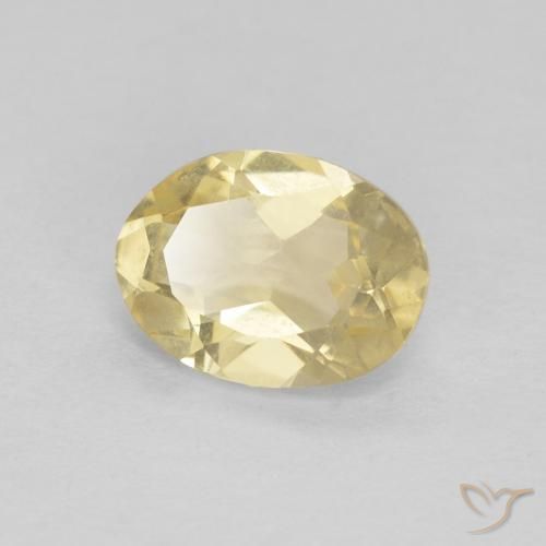 1.10ct Natural Light Yellow Beryl, Oval, VVS-VS