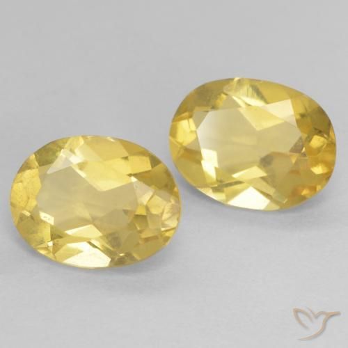 2.20 ctw Yellow Beryl Stones, Natural Beryl in Oval Facet Shape for Sale