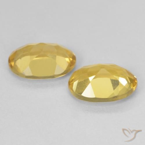 Beryl Gemstones in 8 x 6 mm (calibrated) Size for Sale, Beryl Stones in Deep Yellow Color
