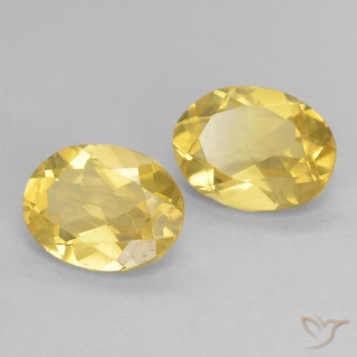 2.35 ctw Yellow Beryl Stones, Natural Beryl in Oval Facet Shape for Sale