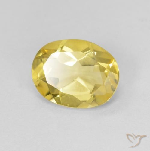 1.49 ct Yellow Beryl Stone, Natural Beryl in Oval Facet Shape for Sale
