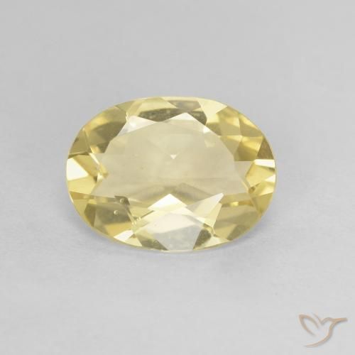 1.19 ct Yellow Beryl Stone, Natural Beryl in Oval Facet Shape for Sale