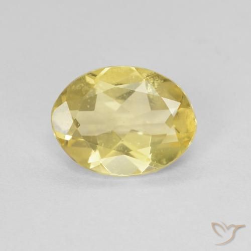 1.29 ct Yellow Beryl Stone, Natural Beryl in Oval Facet Shape for Sale