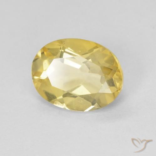 1.74 ct Yellow Beryl Stone, Natural Beryl in Oval Facet Shape for Sale
