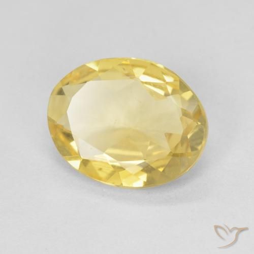 1.73 ct Yellow Beryl Stone, Natural Beryl in Oval Facet Shape for Sale