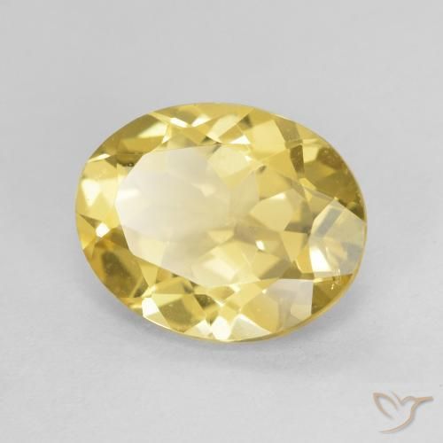 2.22 ct Yellow Beryl Stone, Natural Beryl in Oval Facet Shape for Sale