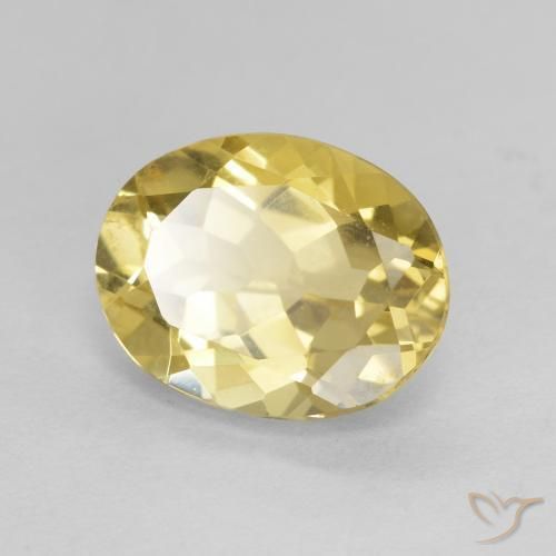 2.15 ct Yellow Beryl Stone, Natural Beryl in Oval Facet Shape for Sale
