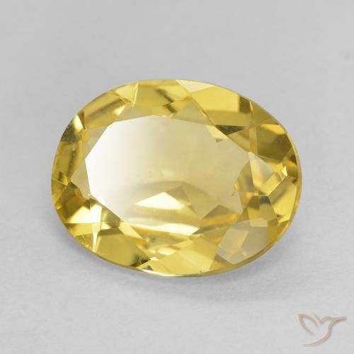 2.38 ct Yellow Beryl Stone, Natural Beryl in Oval Facet Shape for Sale