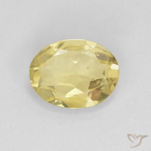 1.33ct Natural Very Light Dijon Yellow Beryl, Oval, VS