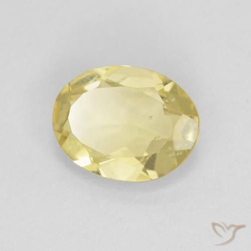 1.33 ct Yellow Beryl Stone, Natural Beryl in Oval Facet Shape for Sale