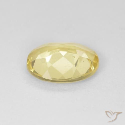 Beryl Gemstone in 9 x 7 mm (calibrated) Size for Sale, Beryl Stone in Very Light Dijon Yellow Color