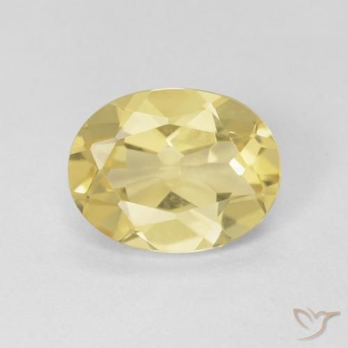 1.72ct Natural Light Yellow Beryl, Oval, VS