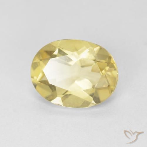 1.72 ct Yellow Beryl Stone, Natural Beryl in Oval Facet Shape for Sale