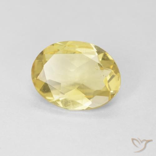 1.26 ct Yellow Beryl Stone, Natural Beryl in Oval Facet Shape for Sale
