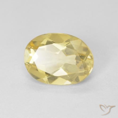 1.60ct Natural Pale Yellow Beryl, Oval, VS