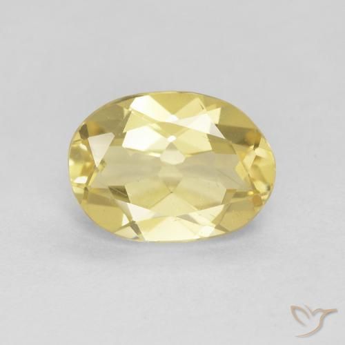 1.60 ct Yellow Beryl Stone, Natural Beryl in Oval Facet Shape for Sale