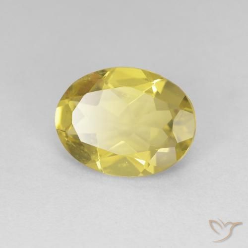 1.34 ct Yellow Beryl Stone, Natural Beryl in Oval Facet Shape for Sale