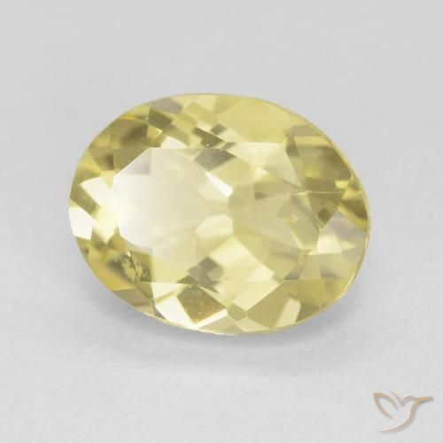 2.37 ct Yellow Beryl Stone, Natural Beryl in Oval Facet Shape for Sale
