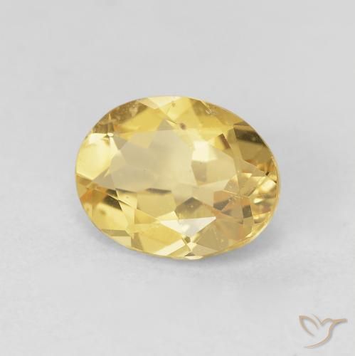 1.59 ct Yellow Beryl Stone, Natural Beryl in Oval Facet Shape for Sale