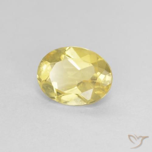 1.07 ct Yellow Beryl Stone, Natural Beryl in Oval Facet Shape for Sale