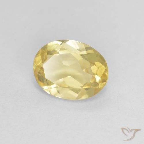 1.25 ct Yellow Beryl Stone, Natural Beryl in Oval Facet Shape for Sale