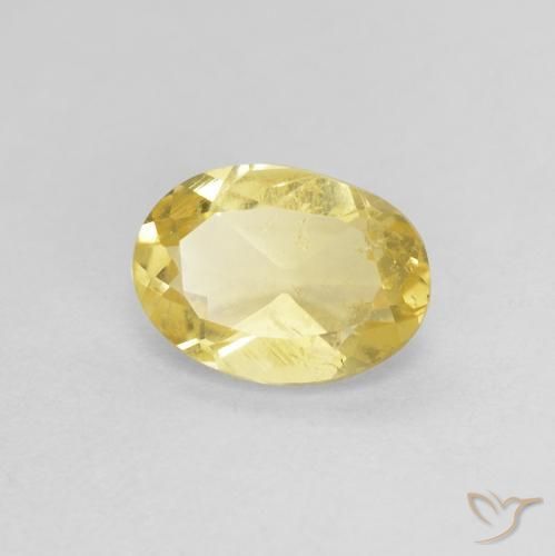 0.75 ct Yellow Beryl Stone, Natural Beryl in Oval Facet Shape for Sale