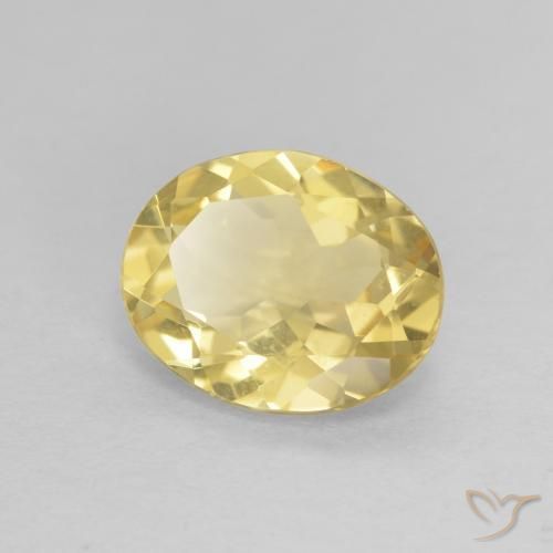 1.84 ct Yellow Beryl Stone, Natural Beryl in Oval Facet Shape for Sale