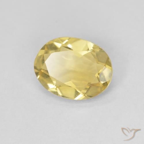 1.42 ct Yellow Beryl Stone, Natural Beryl in Oval Facet Shape for Sale