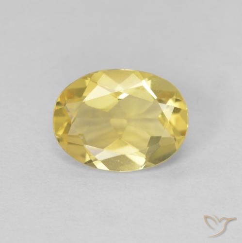 1.53ct Natural Light Gold Beryl, Oval, VVS
