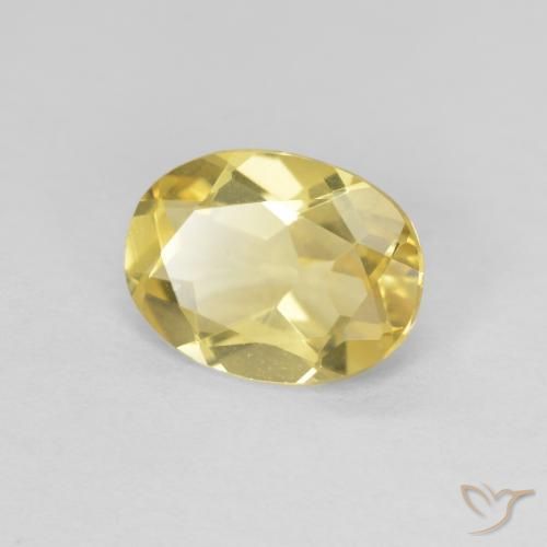 1.53 ct Yellow Beryl Stone, Natural Beryl in Oval Facet Shape for Sale