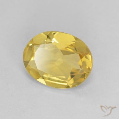 1.70 ct Yellow Beryl Stone, Natural Beryl in Oval Facet Shape for Sale