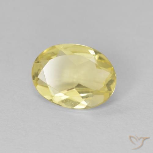 1.41 ct Yellow Beryl Stone, Natural Beryl in Oval Facet Shape for Sale
