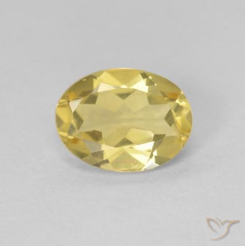 1.53ct Natural Light Gold Beryl, Oval, VVS