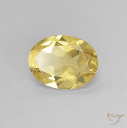 1.53 ct Yellow Beryl Stone, Natural Beryl in Oval Facet Shape for Sale