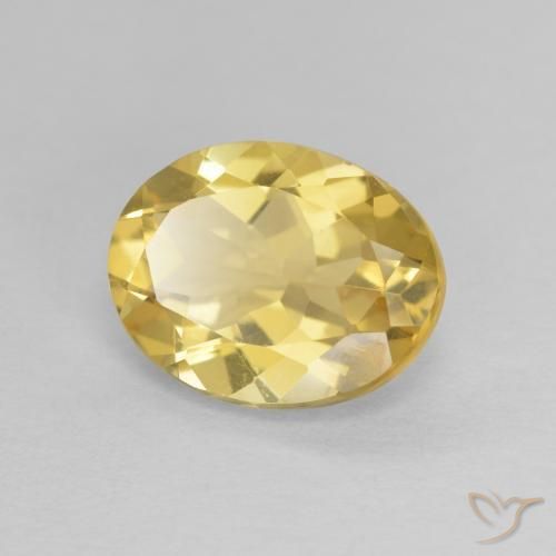 2.19 ct Yellow Beryl Stone, Natural Beryl in Oval Facet Shape for Sale