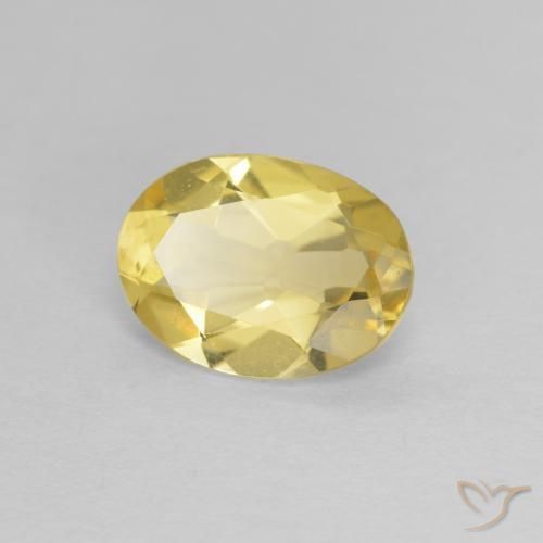 1.33 ct Yellow Beryl Stone, Natural Beryl in Oval Facet Shape for Sale
