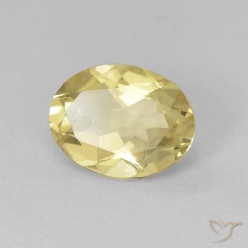 1.64 ct Yellow Beryl Stone, Natural Beryl in Oval Facet Shape for Sale