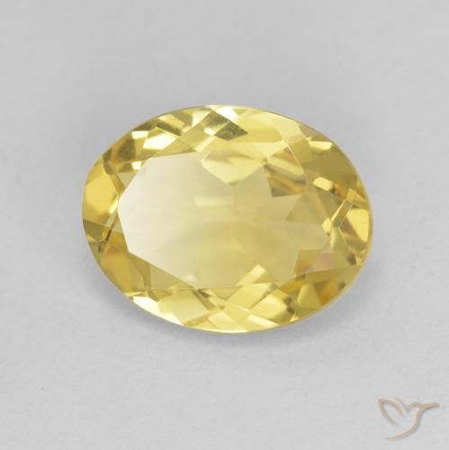 2.09 ct Yellow Beryl Stone, Natural Beryl in Oval Facet Shape for Sale