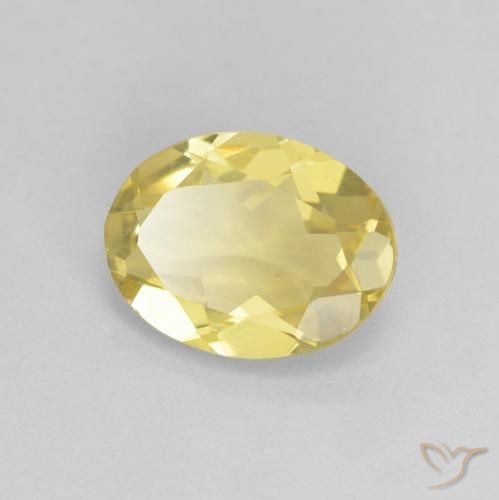 1.43 ct Yellow Beryl Stone, Natural Beryl in Oval Facet Shape for Sale