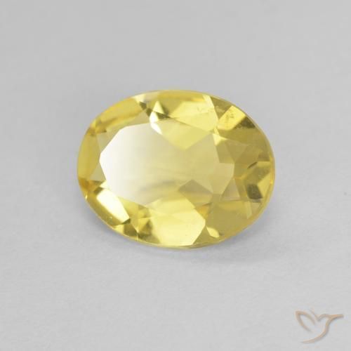1.33 ct Yellow Beryl Stone, Natural Beryl in Oval Facet Shape for Sale