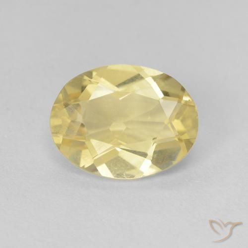 1.70ct Natural Light Yellow Beryl, Oval, VVS