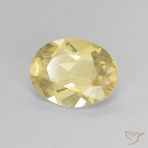 1.70 ct Yellow Beryl Stone, Natural Beryl in Oval Facet Shape for Sale