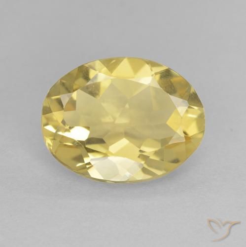 2.03ct Natural Light Yellow Beryl, Oval, VVS