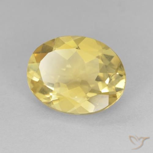 2.03 ct Yellow Beryl Stone, Natural Beryl in Oval Facet Shape for Sale