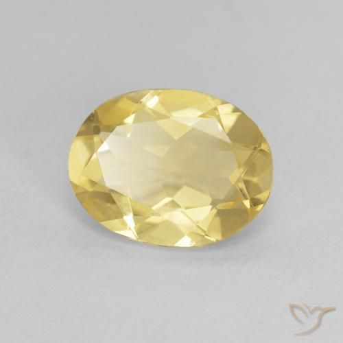 1.56 ct Yellow Beryl Stone, Natural Beryl in Oval Facet Shape for Sale