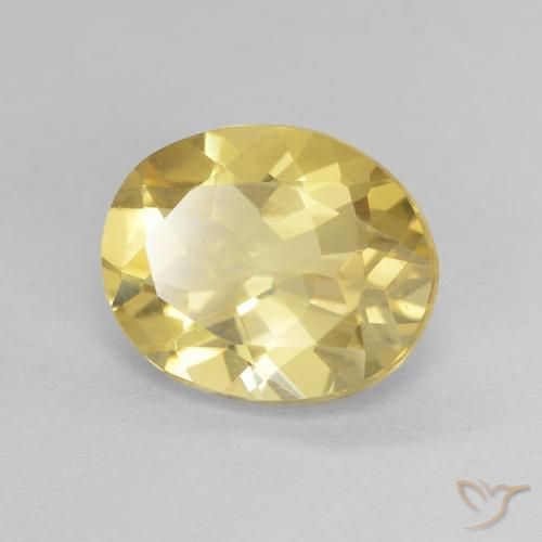 2.15 ct Yellow Beryl Stone, Natural Beryl in Oval Facet Shape for Sale
