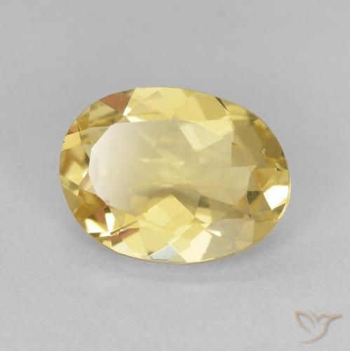 1.96 ct Yellow Beryl Stone, Natural Beryl in Oval Facet Shape for Sale