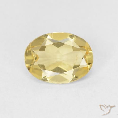 Berilo Amarillo Forma ovalada de 8,1 x 6,1mm de Madagascar, peso de 1.07 ct, piedra preciosa natural No tratado en claridad VS, Berilo de 1 pieza - Color: Amarillo claro, dureza Mohs de 7.5 - 8 Adecuado para joyas de uso diario, Photo A