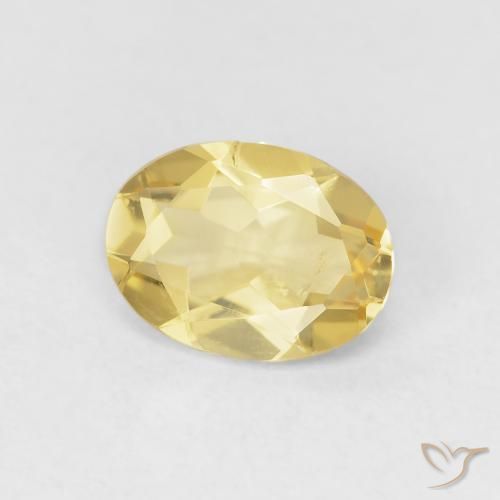 1.07 ct Yellow Beryl Stone, Natural Beryl in Oval Facet Shape for Sale